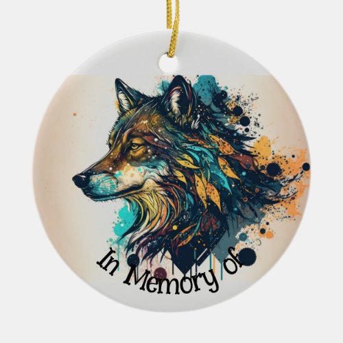 Wolf Logo Wolves Nature Custom Business Card Ceramic Ornament