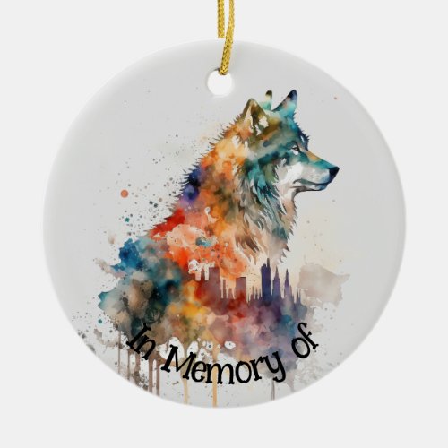 Wolf Logo Wolves Nature Custom Business Card Ceramic Ornament