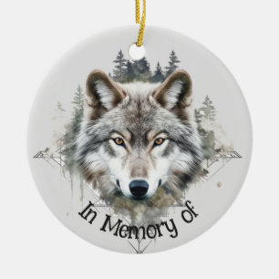 Wolf Logo Wolves Nature Custom Business Card Ceramic Ornament
