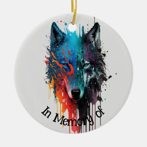 Wolf Logo Wolves Nature Custom Business Card Ceramic Ornament