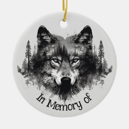 Wolf Logo Wolves Nature Custom Business Card Ceramic Ornament