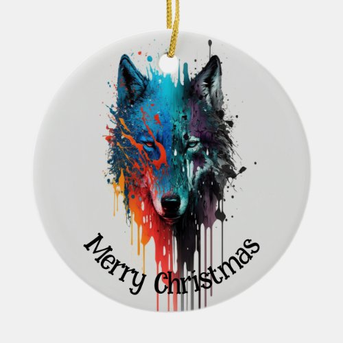 Wolf Logo Wolves Nature Custom Business Card Ceramic Ornament