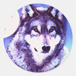 Wolf Look - Lonely Wolf Classic Round Sticker