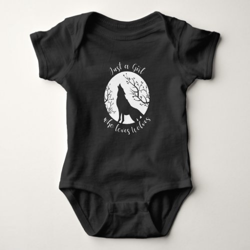 Wolf Love Just A Girl Baby Bodysuit
