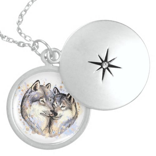 Wolf Love Locket Necklace
