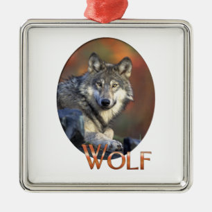 Wolf Lovers Art Metal Ornament