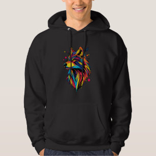 Wolf Lovers Pop Art Color Design Wolf Hoodie