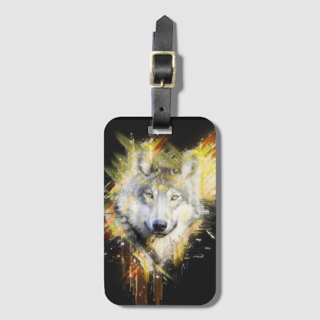 Wolf Luggage Tag (Front Vertical)