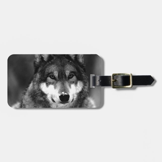 Wolf Luggage Tag (Front Horizontal)