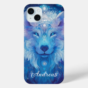 Wolf Magie Blau iPhone 15 Plus Case