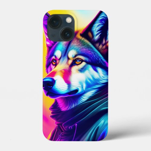 Wolf Man Colorful Art iPhone 13 Mini Case