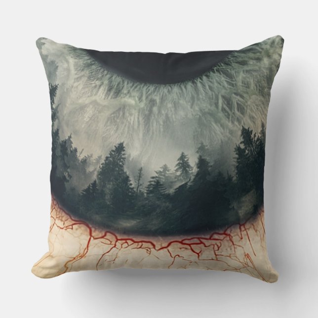 Wolf Man Throw Pillow (Front)