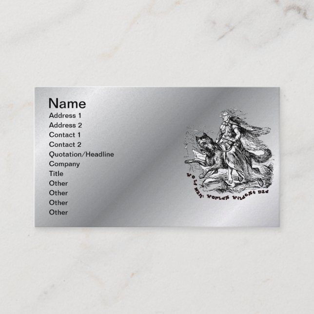 Wolf Man: Worlds Wildest Dad Business Card (Front)