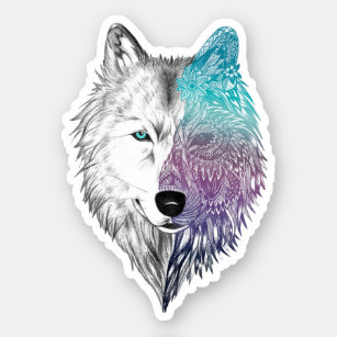 Wolf Mandala For Wolf Lover Wolf Love Sticker