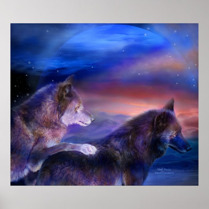 Wolf Mates Art Poster/Print