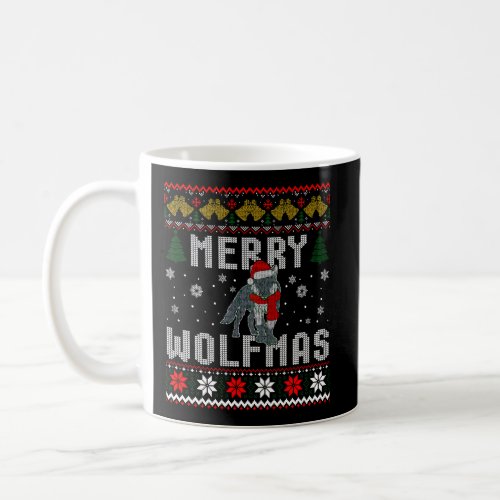 Wolf Merry Wolfmas Shirt Christmas Wolf Ugly Sweat Coffee Mug