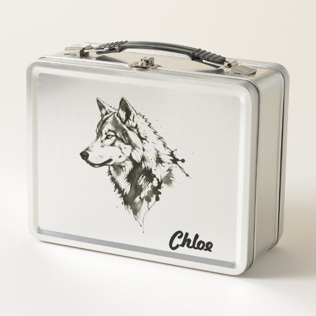 Wolf Metal Lunch Box (Front)