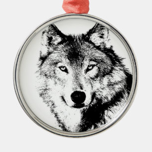 Wolf Metal Ornament