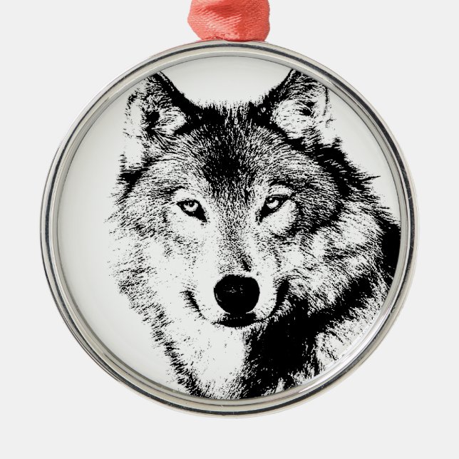 Wolf Metal Ornament (Front)