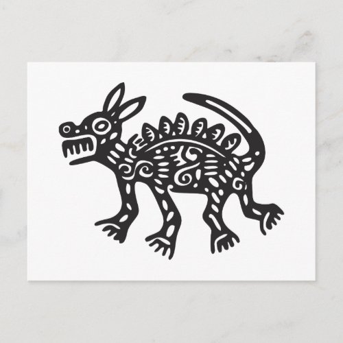 Wolf Mexican hieroglyphMaya Postcard