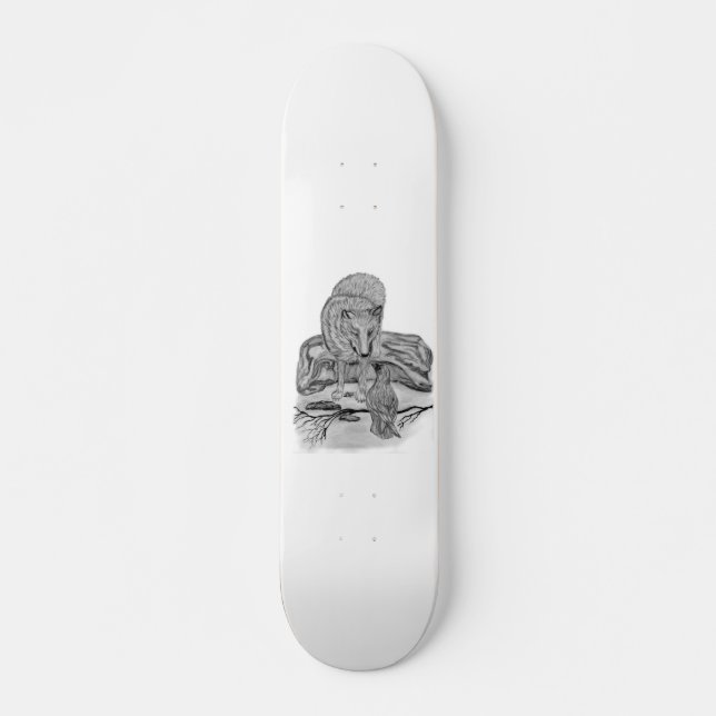 Wolf mit Rabe Skateboard Deck (Front)