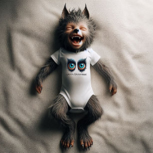 Wolf Monster Eyes – Happy Halloween Baby Bodysuit