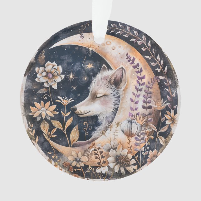 Wolf Moon Acrylic Ornament (Front)