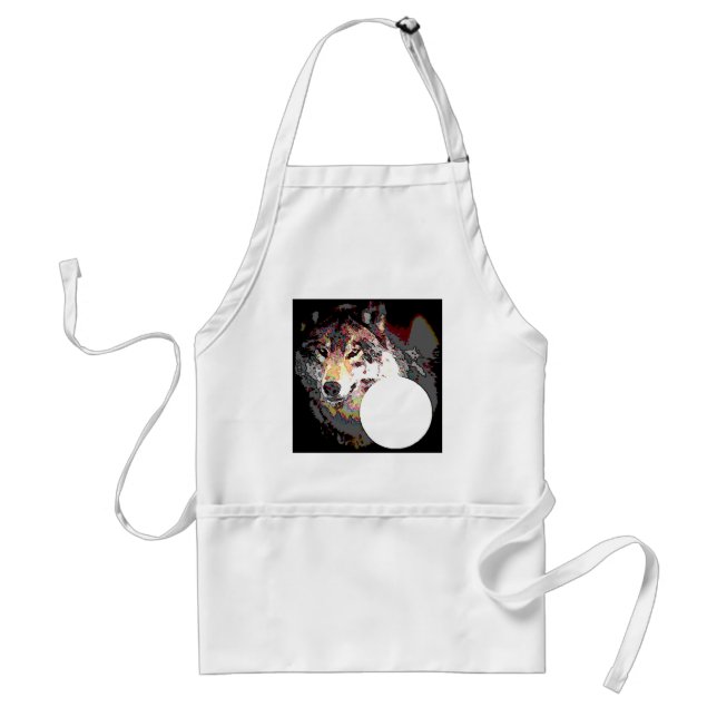 Wolf & Moon Adult Apron (Front)