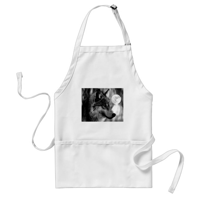 Wolf & Moon Adult Apron (Front)