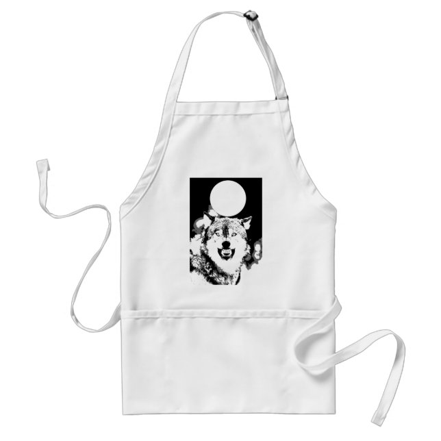 Wolf & Moon Adult Apron (Front)