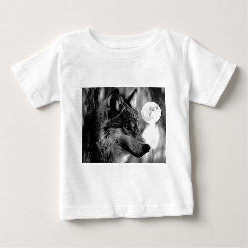 Wolf  Moon Baby T_Shirt