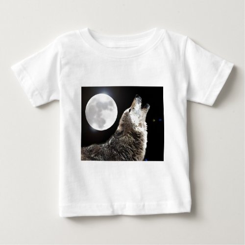 Wolf  Moon Baby T_Shirt