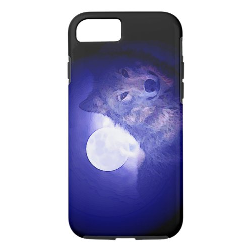 Wolf Moon  Blue Night iPhone 87 Case