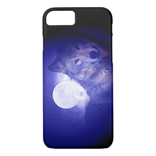 Wolf Moon  Blue Night iPhone 7 Case