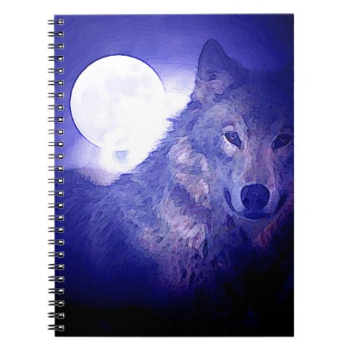 Wolf Moon  Blue Night Notebook