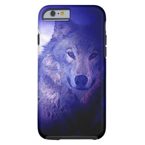 Wolf Moon  Blue Night Tough iPhone 6 Case