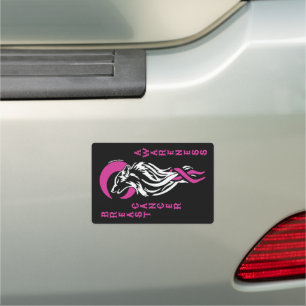 Wolf/Moon...Breast Cancer Car Magnet