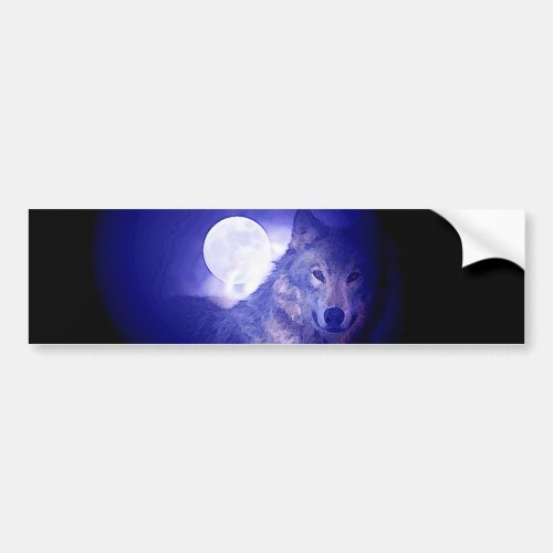 Wolf  Moon Bumper Sticker