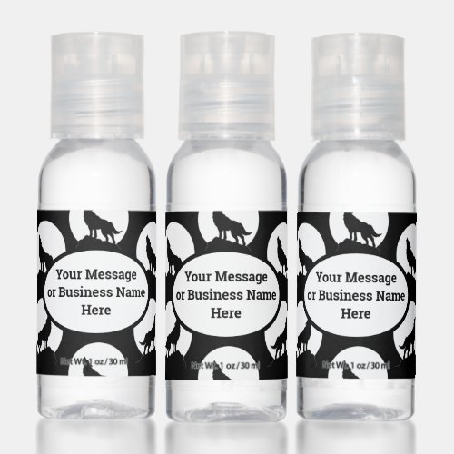 Wolf Moon Business Name Logo Message Hand Sanitizer