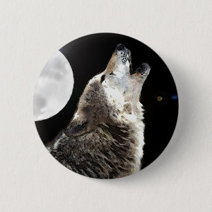 Wolf & Moon Button