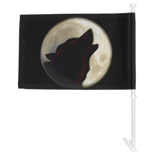 Wolf Moon Car Flag