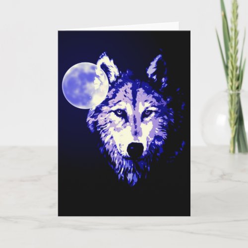 Wolf  Moon Card