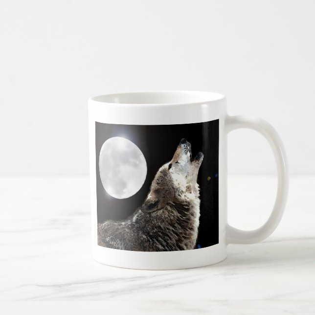 Wolf & Moon Coffee Mug (Right)