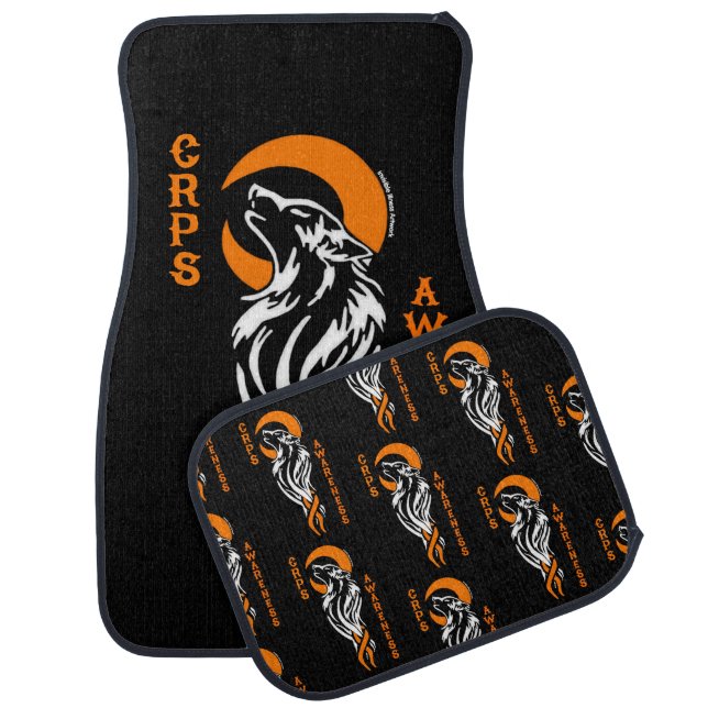 WOLF/MOON...CRPS CAR FLOOR MAT (Set)