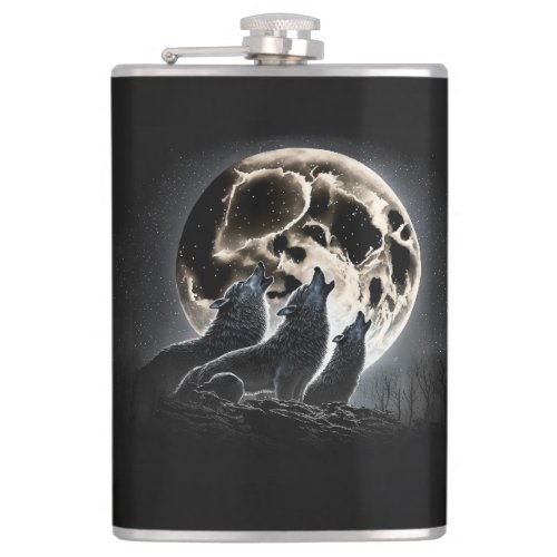 Wolf Moon  Flask