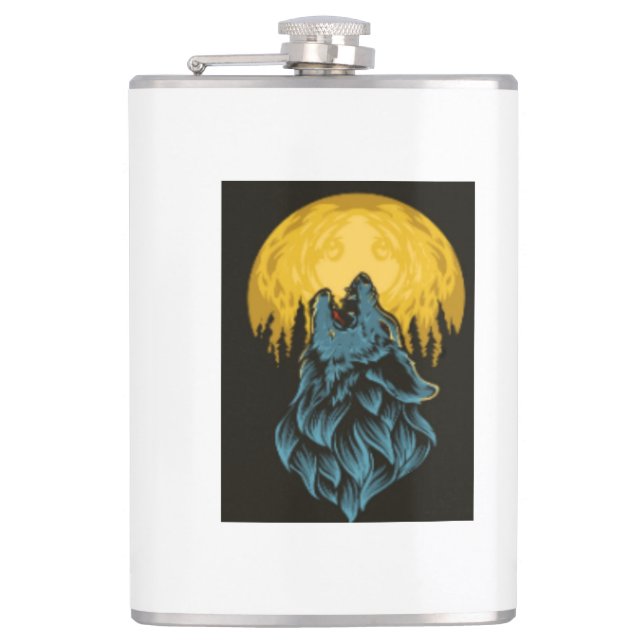 Wolf Moon Flask (Front)