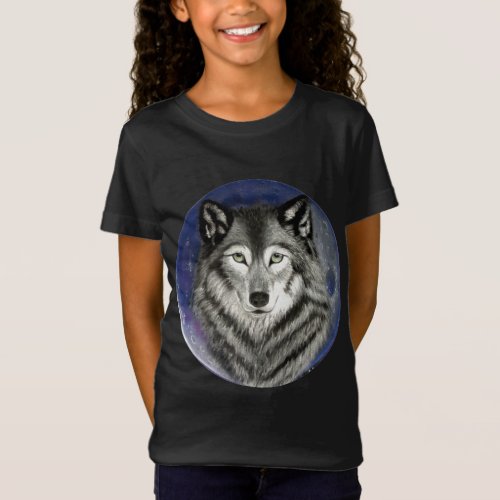 Wolf Moon Girls T_shirt
