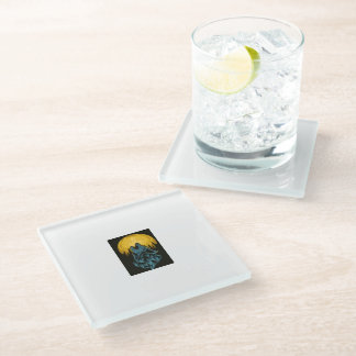 Wolf Moon Glass Coaster