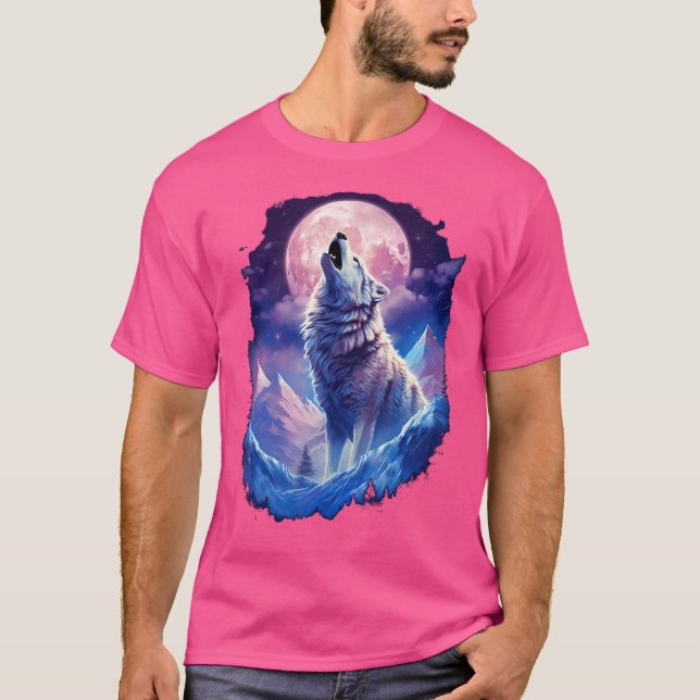 Wolf Moon Howling Funny Wolves Pack Of Wolves T-Shirt (Front)