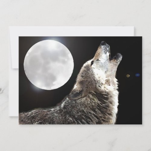 Wolf &amp; Moon Invitation